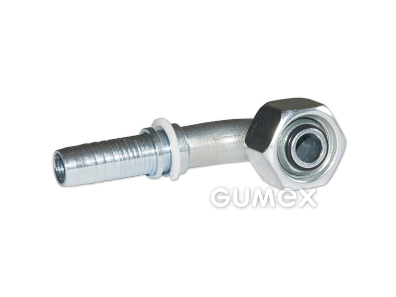 DKOR 90°, DN6, Überwurfmutter mit Innengewinde BSPP 1/4", Dichtung am Konus 60°, Stahl, 